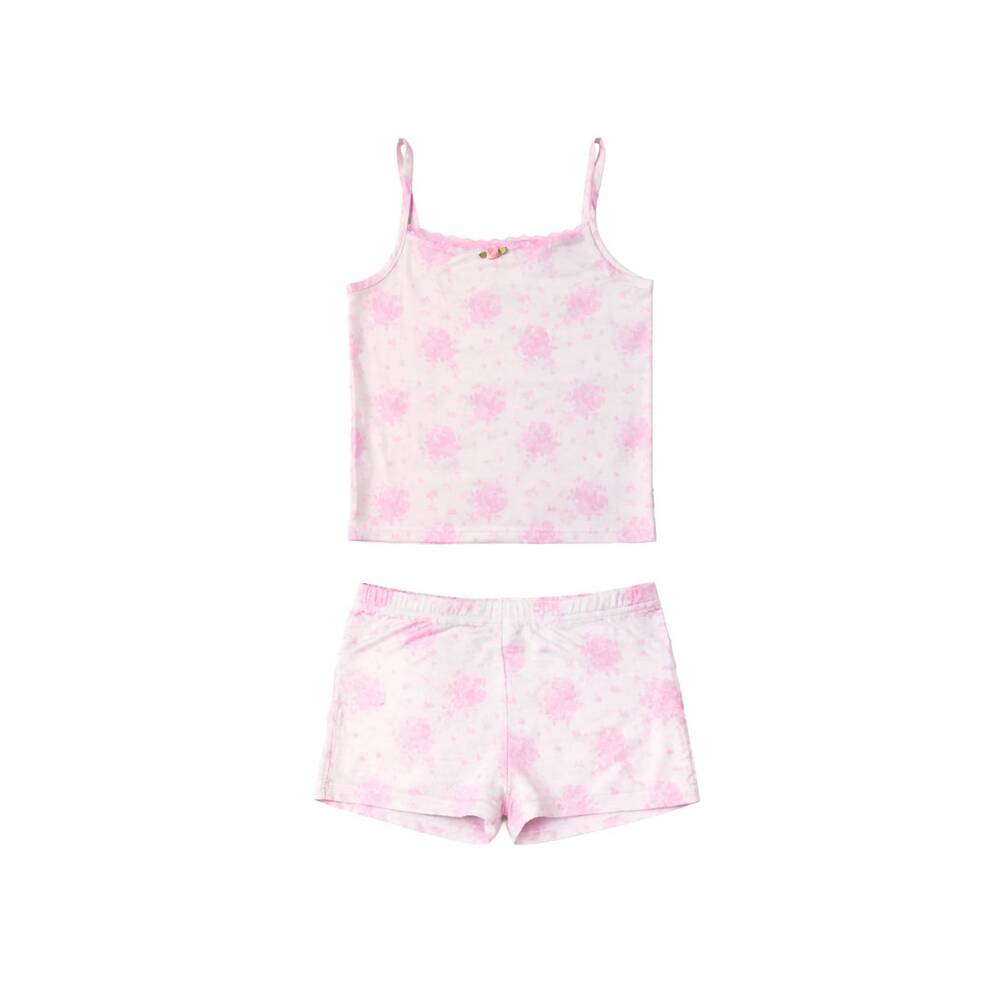 NEW PREPPY GOOSE girl's floral print cami pajama set in pink